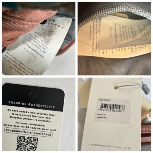 Doughnut NEW Macaroon Tiny Reborn Leather Trim Backpack Crossbody Bag Recycled - Picture 11 of 16